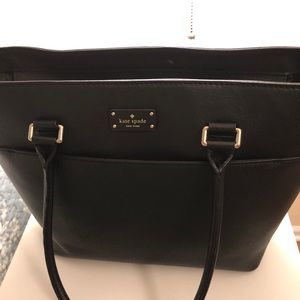 Kate spade black leather pebble tote